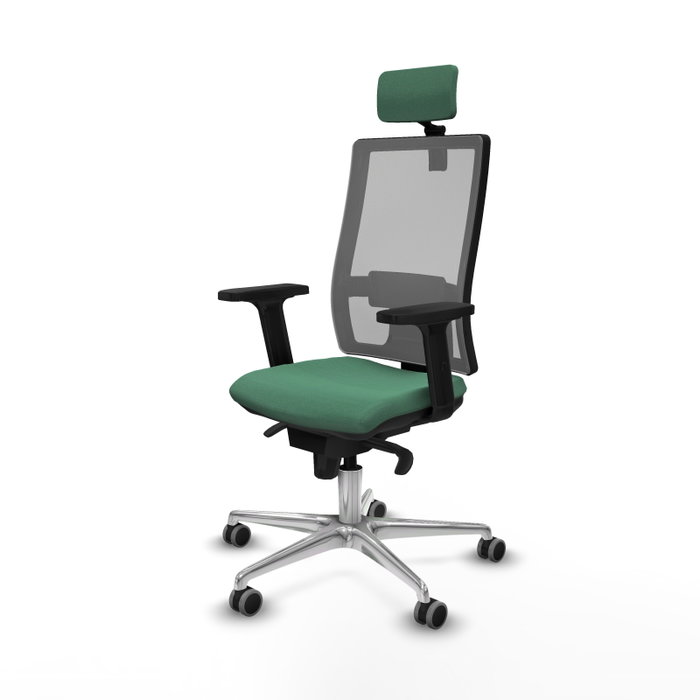 PIQUERAS Y CRESPO Silla de oficina Horna con mecanismo Sincro, Verde esmeralda y Gris
