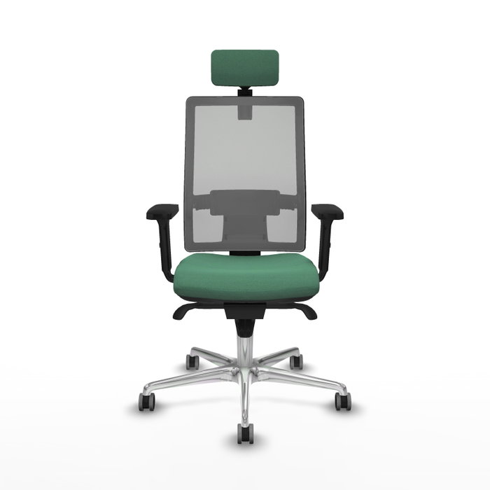 PIQUERAS Y CRESPO Silla de oficina Horna con mecanismo Sincro, Verde esmeralda y Gris