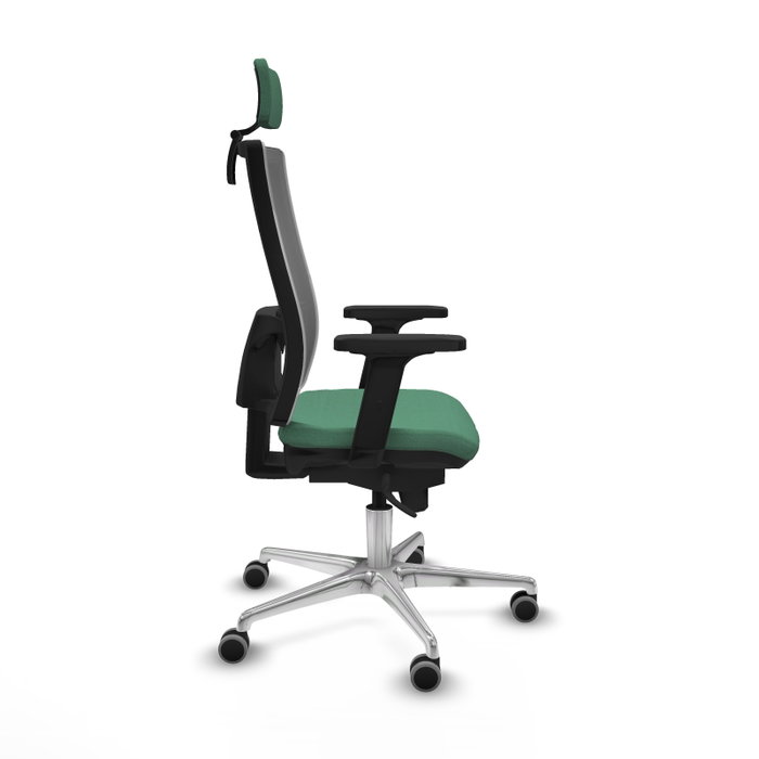 PIQUERAS Y CRESPO Silla de oficina Horna con mecanismo Sincro, Verde esmeralda y Gris