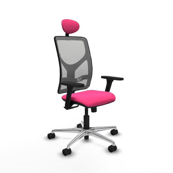 PIQUERAS Y CRESPO Silla de oficina Motilla Rosa y Gris con mecanismo Sincro PIQUERAS Y CRESPO Silla de oficina Motilla Rosa y Gris con mecanismo Sincro