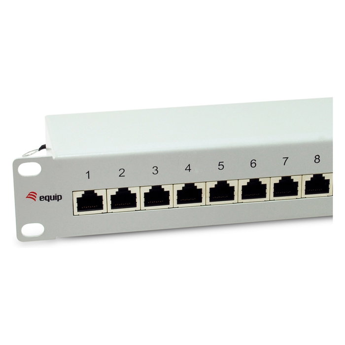 EQUIP Patch Panel RJ45 Cat6A FTP 12 Puertos 10Gigabit Ethernet 1U Montaje Rack Premium Color Gris 326523