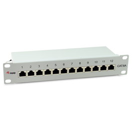 EQUIP Patch Panel RJ45 Cat6A FTP 12 Puertos 10Gigabit Ethernet 1U Montaje Rack Premium Color Gris 326523