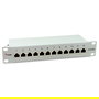 EQUIP Patch Panel RJ45 Cat6A FTP 12 Puertos 10Gigabit Ethernet 1U Montaje Rack Premium Color Gris 326523