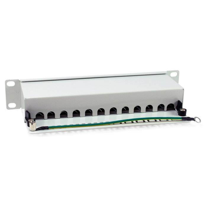 EQUIP Patch Panel RJ45 Cat6A FTP 12 Puertos 10Gigabit Ethernet 1U Montaje Rack Premium Color Gris 326523