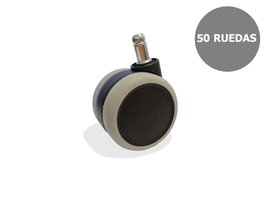 PIQUERAS Y CRESPO Kit de 50 ruedas de nailon con rodadura engomada 65 mm y perno 11 mm