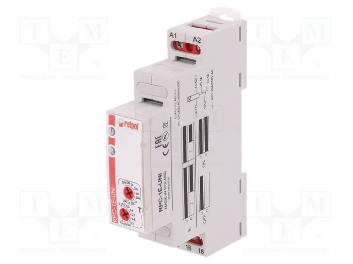 RELPOL RPC-1E-UNI Relé de tiempo SPDT 1s÷10 días RELPOL RPC-1E-UNI Relé de tiempo SPDT 1s÷10 días