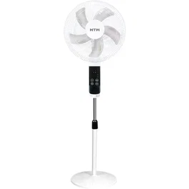 HTW Ventilador de Pie HTW-VP-60FS, 44.5 cm, Blanco, 60W, 3 Velocidades, Oscilante, Temporizador 7.5h, Inclinable, Mando a Distancia