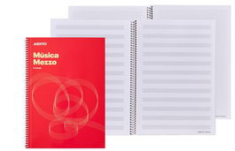 Bloc De Musica Additio Mezzo 12 Pentagramas A4 Espiral Microperforado Separador Portapartituras Paginas Finales Para Anotaciones