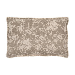 Cojín Flores Beige Oscuro 60 X 40 cm (Set de 2)