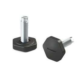 HERRAJES ALK Pie Nivelador Regulable Modelo Taxo Ø17X5,5 M6X20 Acabado Negro