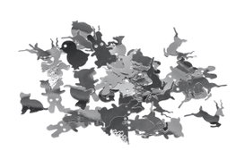 Innspiro Lentejuelas de Animales Plateadas 5mm, 10mm y 20mm