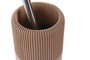 DKD Home Decor Escobillero de Cemento e Inox Mate Terracota