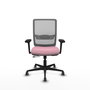 PIQUERAS Y CRESPO Silla de oficina Haches Rosa y Gris con Brazos 3D