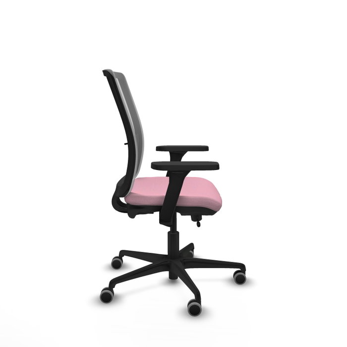 PIQUERAS Y CRESPO Silla de oficina Haches Rosa y Gris con Brazos 3D