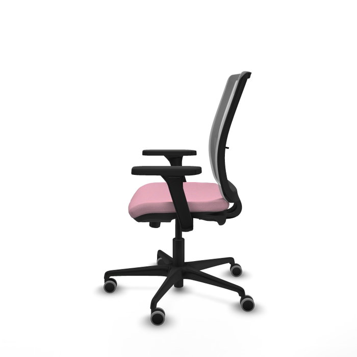PIQUERAS Y CRESPO Silla de oficina Haches Rosa y Gris con Brazos 3D