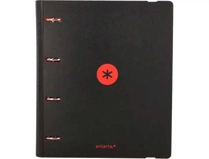 Antartik Carpeta con recambio A4 foam 4 anillas 35mm bicolor negro rojo