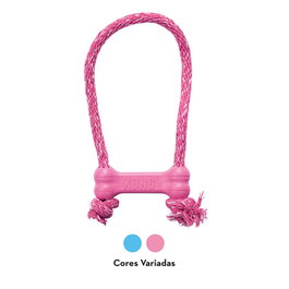 Kong Hueso para Perros con Soga XS, Juguete Masticable para Cachorros, Caucho Natural