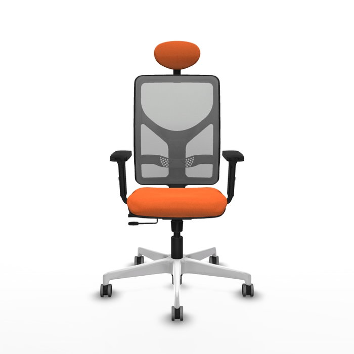 PIQUERAS Y CRESPO Silla de oficina Motilla con mecanismo Sincro/Traslack, Tela Naranja y Malla Gris PIQUERAS Y CRESPO Silla de oficina Motilla con mecanismo Sincro/Traslack, Tela Naranja y Malla Gris