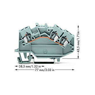WAGO Borne de paso 780-631 para 3 conductores de 2.5mm² gris