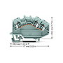 WAGO Borne de paso 780-631 para 3 conductores de 2.5mm² gris