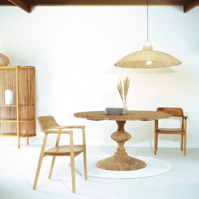 DKD Home Decor Mesa Redonda Comedor Natural Teca Reciclada 140x140x75 cm DKD Home Decor Mesa Redonda Comedor Natural Teca Reciclada 140x140x75 cm