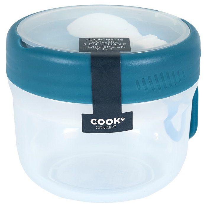 Cook Concept Fiambrera o Tartera Take Away Liege con Cubiertos, 51 cl, Plástico PP Apto Microondas y Lavavajillas, Color Surtido Cook Concept Fiambrera o Tartera Take Away Liege con Cubiertos, 51 cl, Plástico PP Apto Microondas y Lavavajillas, Color Surtido