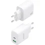 Aisens cargador gan 45w, 1xusb-c pd3.0 qc4.0, 1xusb-a qc3.0, blanco