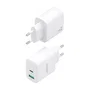 Aisens A110-0971 Cargador GaN 45W USB-C PD3.0 QC4.0 y USB-A QC3.0 Rápido para Portátil, Móvil, Tablet, Blanco