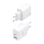 AISENS Cargador GaN 45W USB-C PD3.0 y USB-A QC3.0 Blanco