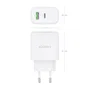 Aisens A110-0971 Cargador GaN 45W USB-C PD3.0 QC4.0 y USB-A QC3.0 Rápido para Portátil, Móvil, Tablet, Blanco