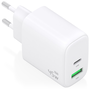 Aisens Cargador GaN 45W con USB-C y USB-A Blanco A110-0971