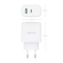 AISENS Cargador GaN 45W USB-C PD3.0 y USB-A QC3.0 Blanco