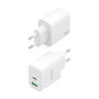 AISENS Cargador GaN 45W USB-C PD3.0 y USB-A QC3.0 Blanco