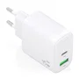 AISENS Cargador GaN 45W USB-C PD3.0 y USB-A QC3.0 Blanco