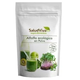 SALUD VIVA Alfalfa Polvo Eco 200 Gr - 100% Pura, Fuente de Fibra y Proteínas, Agricultura Ecológica