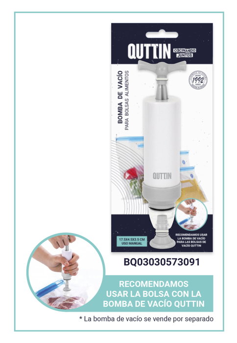 Quttin Set de 4 Bolsas de Comida Reutilizables al Vacío 26 x 34 cm (24 Cajas)
