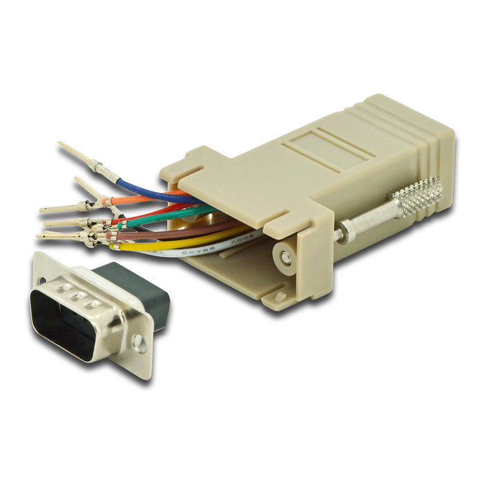 Digitus Adaptador RS 232, DB9 a RJ45, Macho a Hembra, Beige