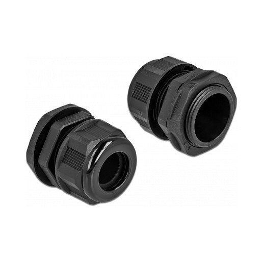 DeLOCK Prensaestopas PG21 para cable redondo negro, 2 piezas DeLOCK Prensaestopas PG21 para cable redondo negro, 2 piezas