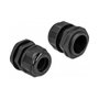 DeLOCK Prensaestopas PG21 para cable redondo negro, 2 piezas