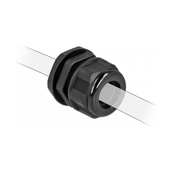 DeLOCK Prensaestopas PG21 para cable redondo negro, 2 piezas DeLOCK Prensaestopas PG21 para cable redondo negro, 2 piezas