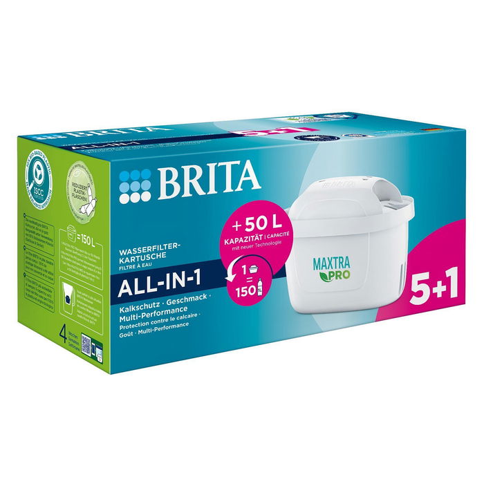 Brita Maxtra Pro Filtro de Agua para Jarra Cartucho Recambio 6 Piezas 150L Blanco Brita Maxtra Pro Filtro de Agua para Jarra Cartucho Recambio 6 Piezas 150L Blanco
