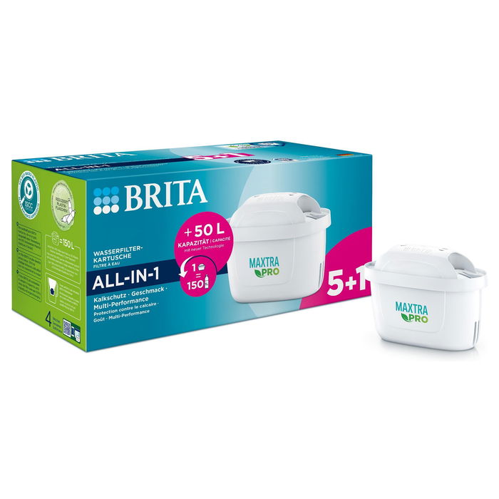 Brita Maxtra Pro Filtro de Agua para Jarra Cartucho Recambio 6 Piezas 150L Blanco Brita Maxtra Pro Filtro de Agua para Jarra Cartucho Recambio 6 Piezas 150L Blanco