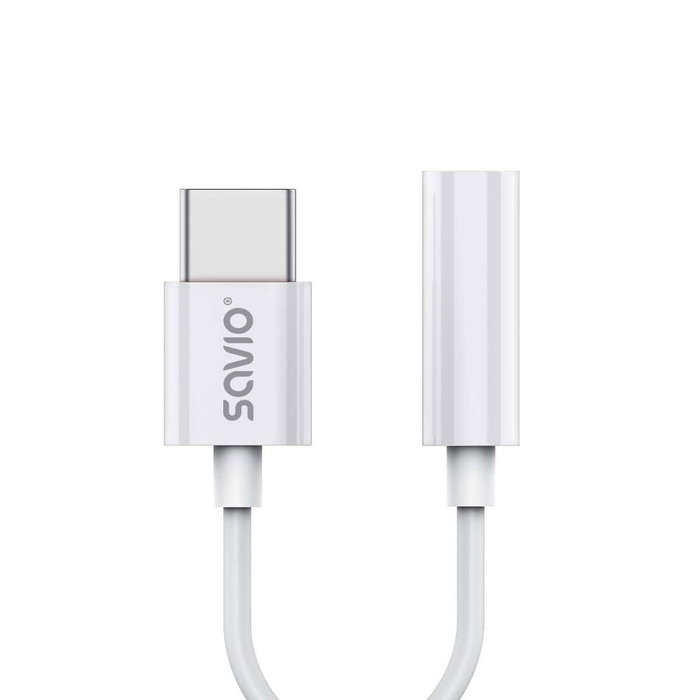 SAVIO Cable Jack 3,5mm a USB C USB 3.1 Blanco SAVIO Cable Jack 3,5mm a USB C USB 3.1 Blanco