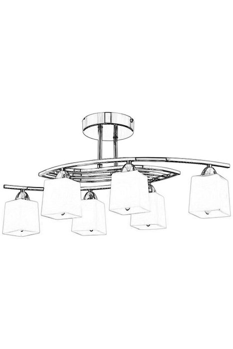 Opviq Lámpara de Araña AV-1374-6K Cromo Metal Cristal Elegante 6xE14 IP20