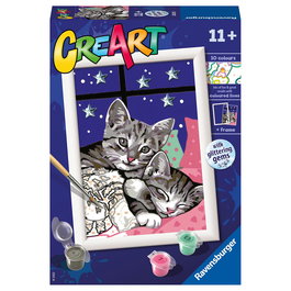 Ravensburger Creart Serie E Classic - Kit de Pintar por Números Dulces Gatitos, Dibujo para Niños +12 años, Ref. 20213