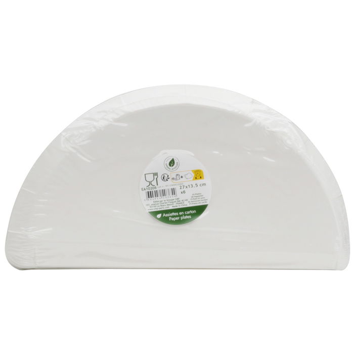 Party Time Juego de 6 Platos Cartón Arcoiris Licorne 27x13.5 cm