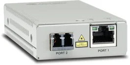 Allied Telesis AT-MMC200/LC-960 Media Converter, Ethernet a Fibra Óptica, 100 Mbps, 1310 nm, Alcance 2 km, 1 Puerto RJ-45, 2 Puertos LC, IEEE 802.1Q, Gris