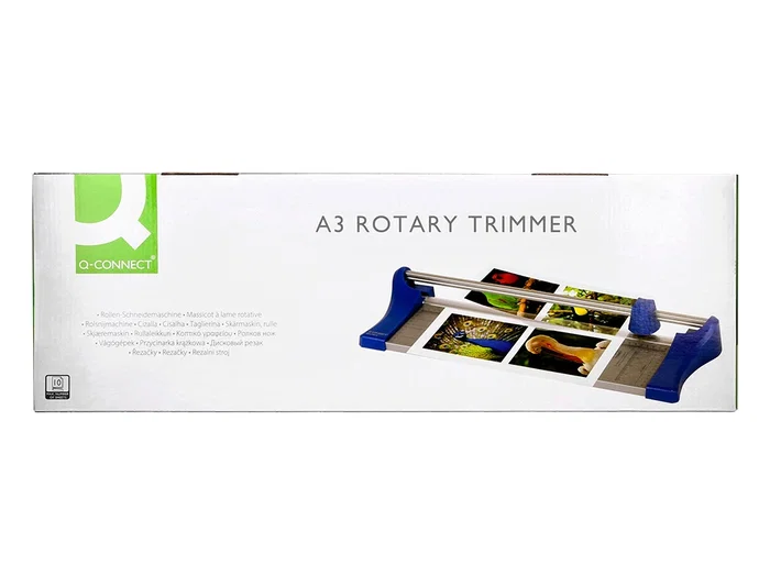 Q-connect Cizalla Metálica de Rodillo de 32 cm con Base de Aluminio para Cortes Precisos