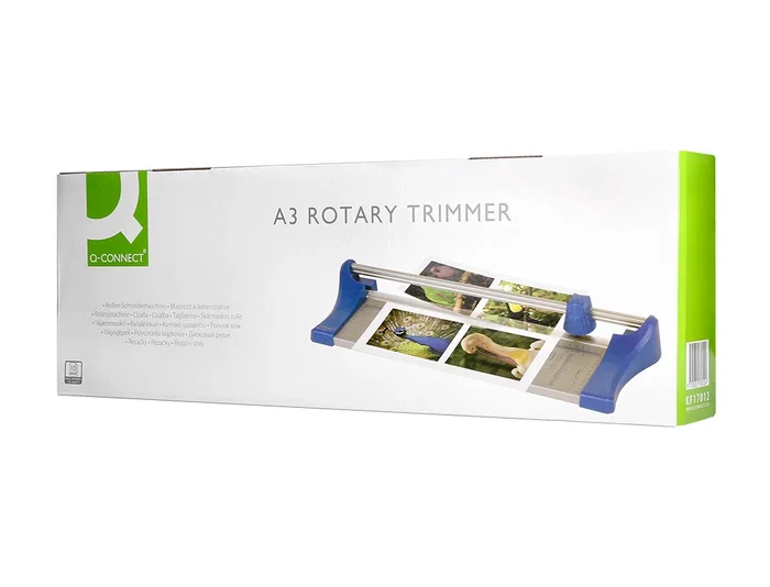 Q-connect Cizalla Metálica de Rodillo de 32 cm con Base de Aluminio para Cortes Precisos