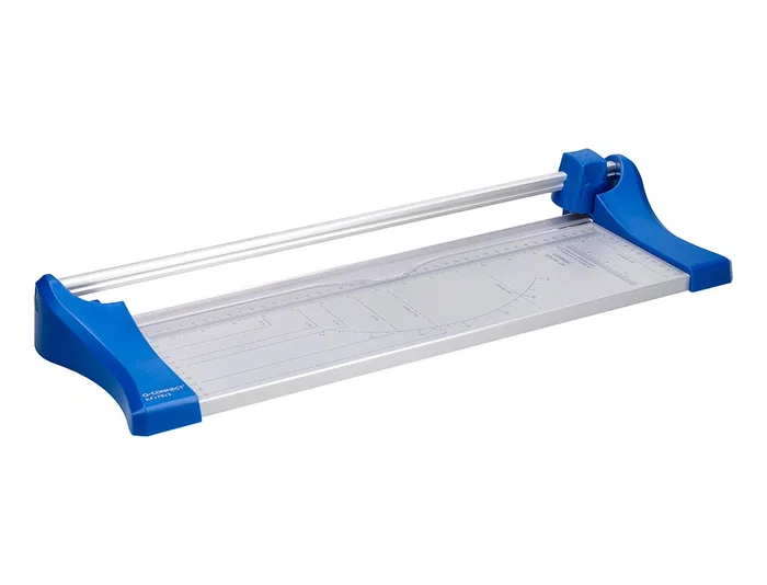 Q-connect Cizalla Metálica de Rodillo de 32 cm con Base de Aluminio para Cortes Precisos